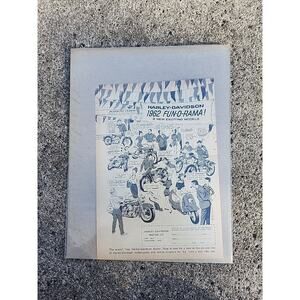 Vtg 1962 Harley- Davidson Motorcycle Fun-O-Rama Original Print Ad Ephemera